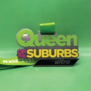 UV printed Queen of the Suburbs ultra medal